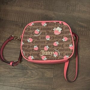 Juicy Couture Purse, Strawberry Print With White Bows, Crossbody Bag